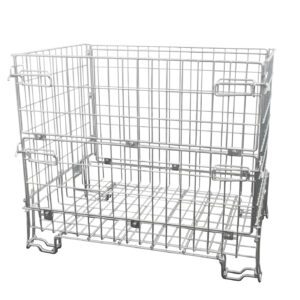 Contenedor de malla galvanizado 1200x800x1000 mm montado visto en diagonal