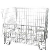 Contenedor de malla galvanizado 1200x800x1000 mm 11 Vista lateral del contenedor de malla metálico 1200x800 mm con paredes de alambre