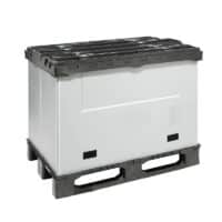 Contenedor plegable de plástico Tripbox 1220x820x928 mm montado con tapa cerrada
