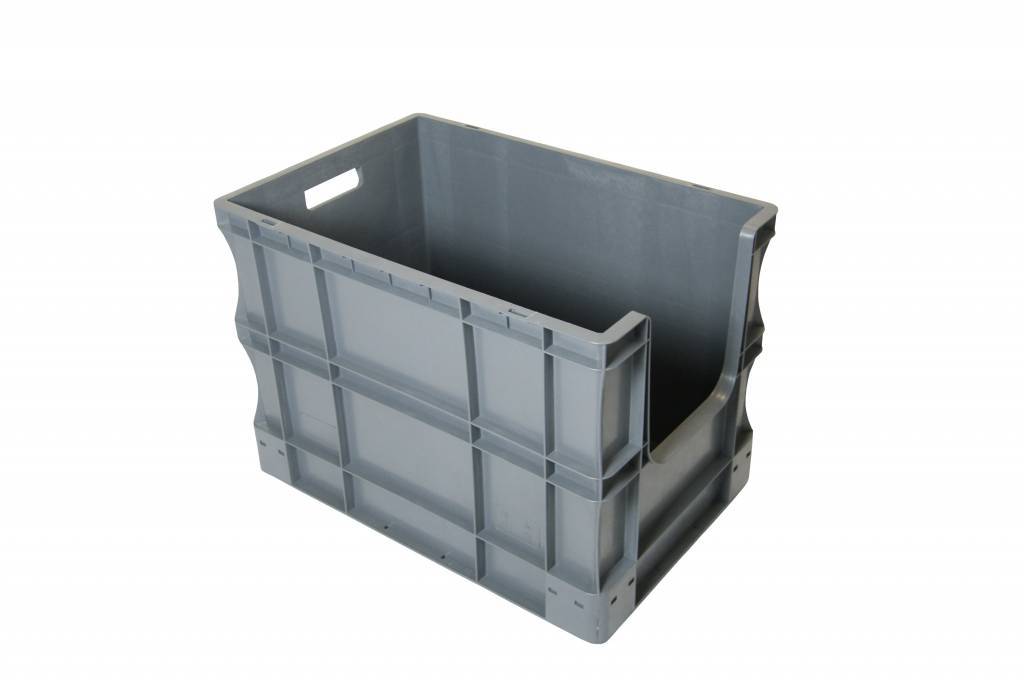 caja apilable euronorm 600x400x430mm con ventanill