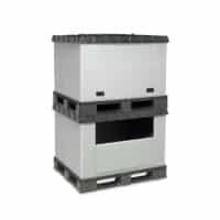 Contenedor plegable 1227x1027 mm en rack industrial