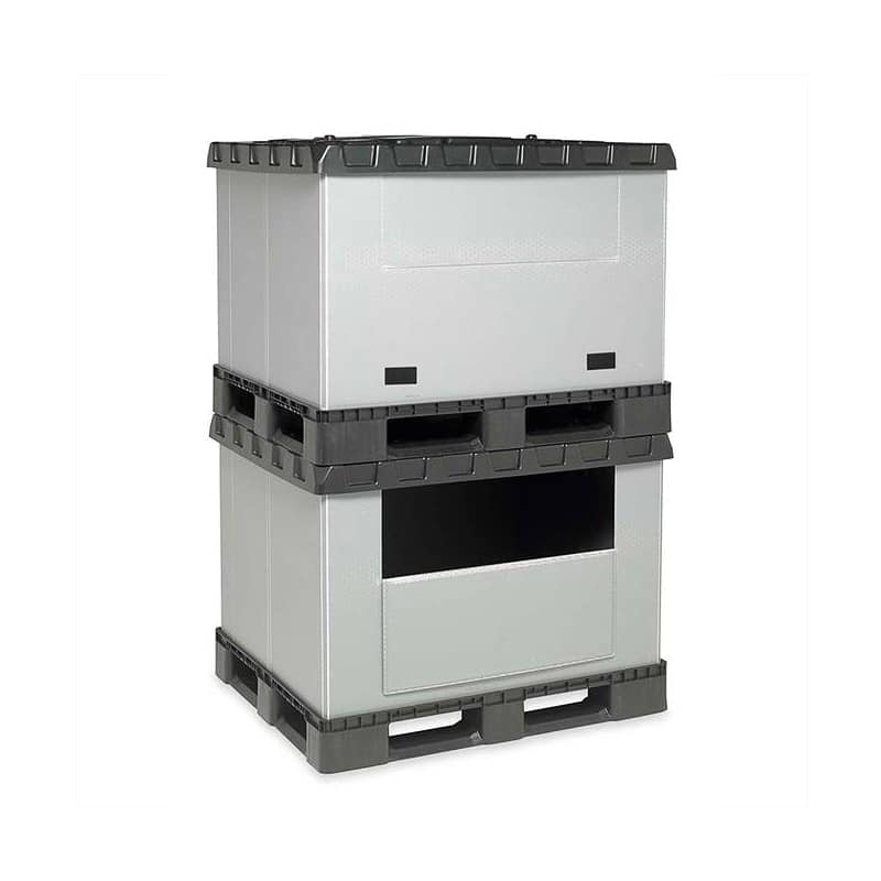 Contenedor plegable 1227x1027 mm en rack industrial