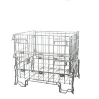 Contenedor de malla galvanizado 800x600x700 mm montado visto en diagonal