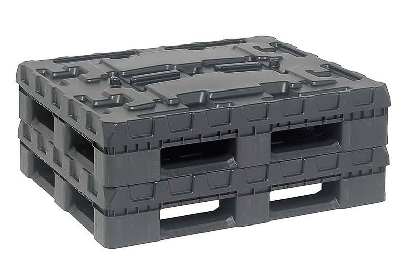 Tapa y base contenedores de plastico plegables 1200x1000x1180