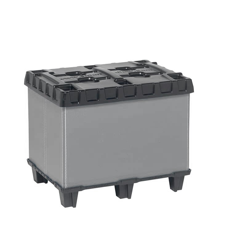 Contenedor plegable de plástico 820x620x635 mm con 9 pies 1 Tripbox 820x620x635 mm plegable